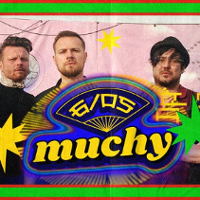 Picture of the band members and yellow inscription "Muchy".