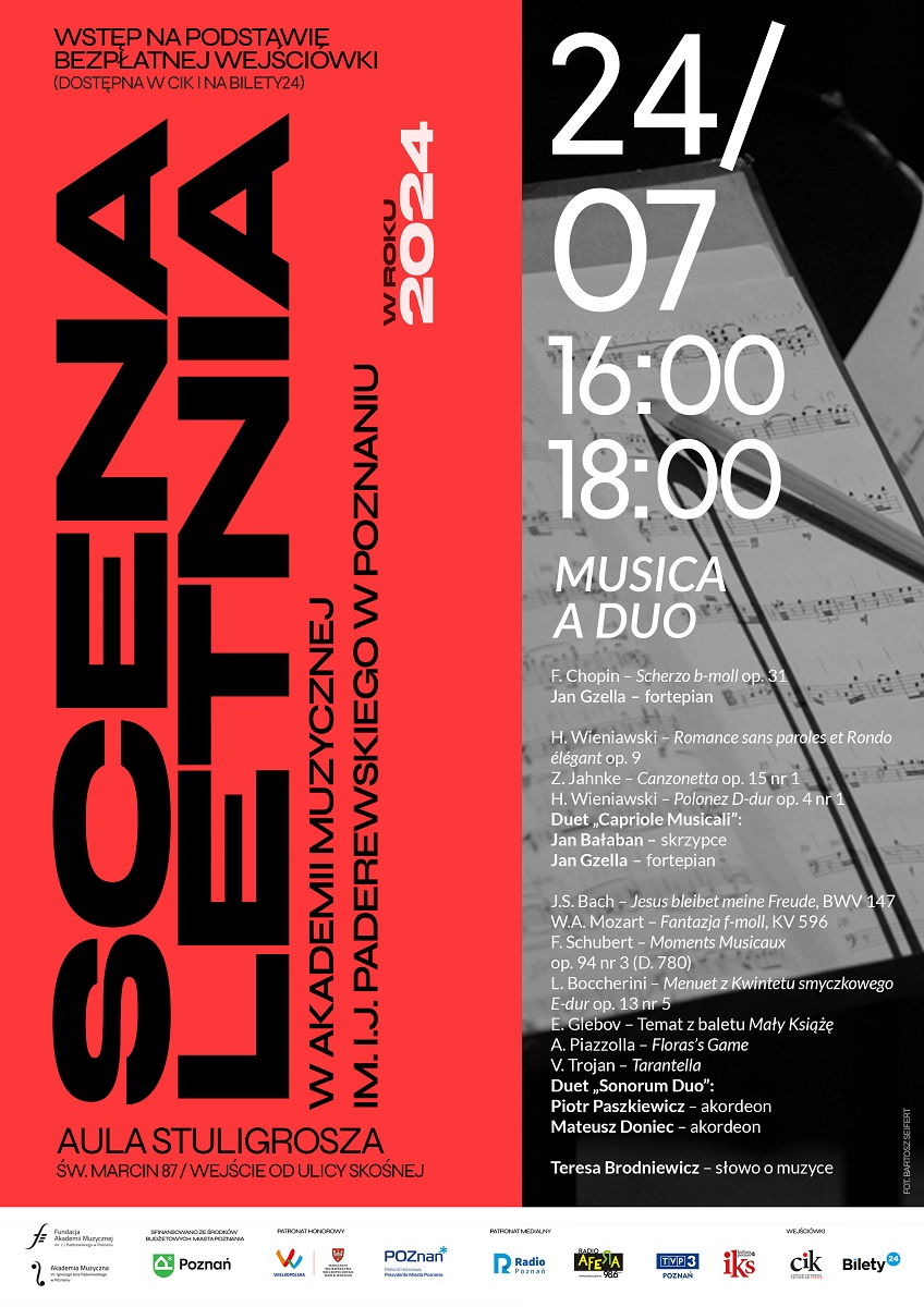 Concert poster with information about the event.