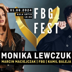 Concert poster: photo of two performers and information about the event.