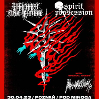 Event poster: information about the concert and an abstract graphic in red and white colours.