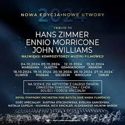 Concert poster: information about the event - white text on dark blue background.