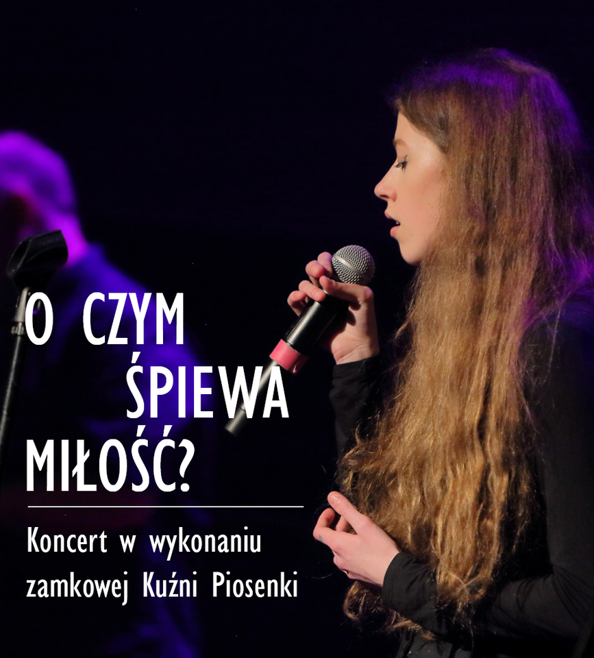 Concert poster: information about the event and photo of a singing young woman.