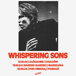 Concert poster with black and white photo of a person and information about the event.