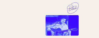 Poster in white and blue colours: photo of Will Santt playing the guitar. In the upper right corner Blue Note club logo.
