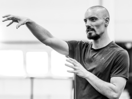 Black and white photo of Maciej Kuźmiński