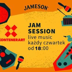 Colourful poster with information about the event and drawings of musical instruments.