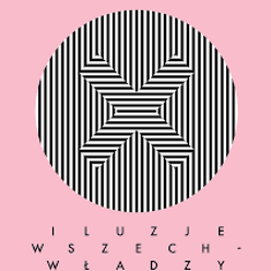Exhibition poster: in a circle black and white vertical lines, in the middle of the circle the letter X filled with horizontal lines. Pink background and the exhibition title.