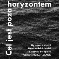 Black and white poster with information about the exhibition.