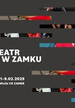 Exhibition poster: fragments of photos on dark grey background and information about the event.