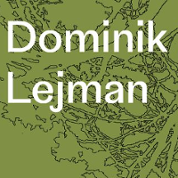 Exhibition poster with the name of the artist (white letters an green and black background).