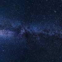 Photo of cosmos in dark blue colours.
