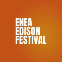 Festival logo - the name of the Festival on an orange background.