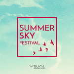 Poster of the event - red inscriptions on blue background