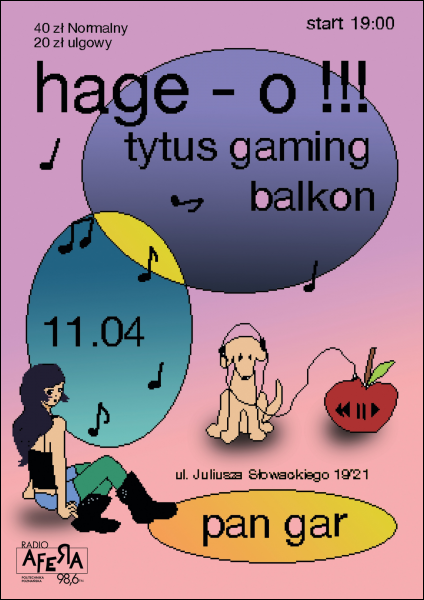 Graphics promoting the concert