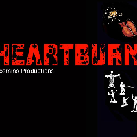 red word Heatrburn on the black background