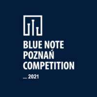 White inscriptions (the title of the event) on dark-blue background