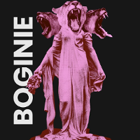 Poster: creature with lion heads and the title of the performance.