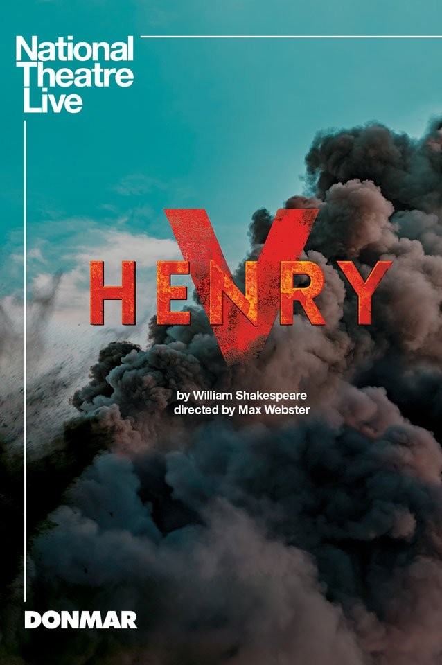 Film poster - dark and white clouds and the title of a movie in red and orange colours.