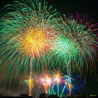 Photo of colourful fireworks.