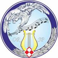 In a circle a white bird, notes on a stave, a lyre and the sign of the Polish Air Forces.