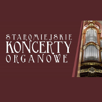 Poster of the event - white inscriptions on brown background and a photo of pipe organ on the right