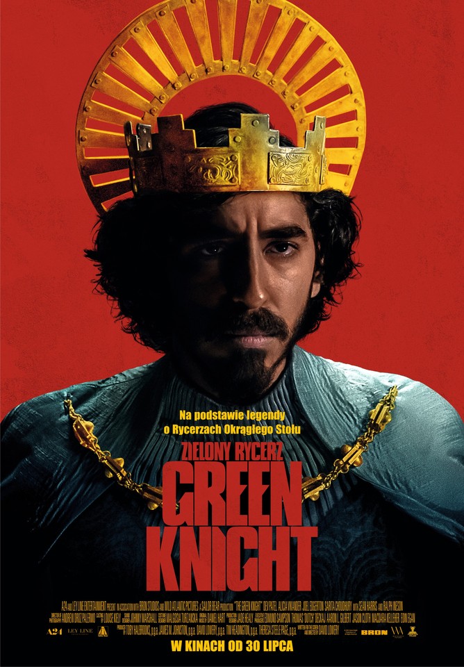 Film poster - a man in a crown on a red background.