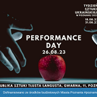 Event poster - photo of an apple and hands approaching to it. In the middle - the title and date of the event.