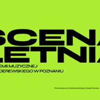 Poster - the name of the concert series on light green background.