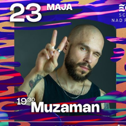 Concert poster - photo of one of the performers and information about the event.