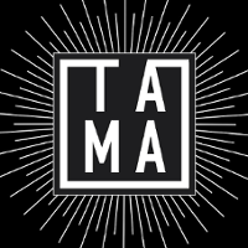 Black and white logo of Tama Club