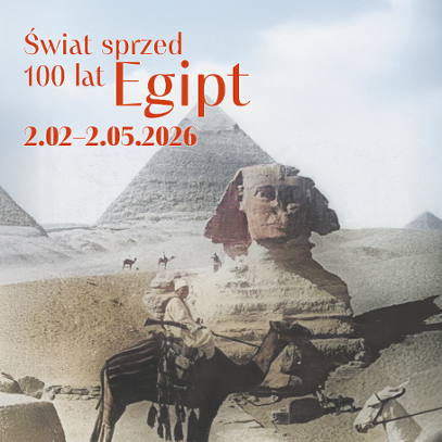 The poster depicts a piece of desert, a pyramid, and a sphinx. In the foreground, a man wearing a long white robe and headwear sits on a camel, holding a shotgun.