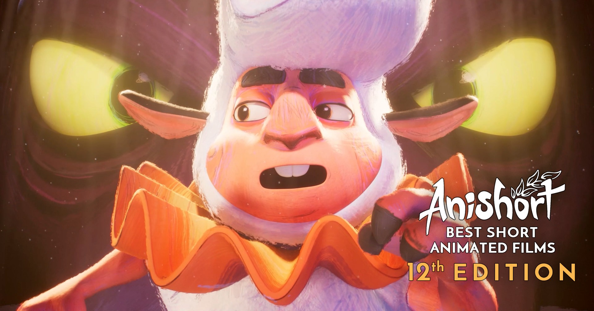 Fragment animacji przedstawia owce w ułożonej fryzurze i z pomarańczowym kołnierzem