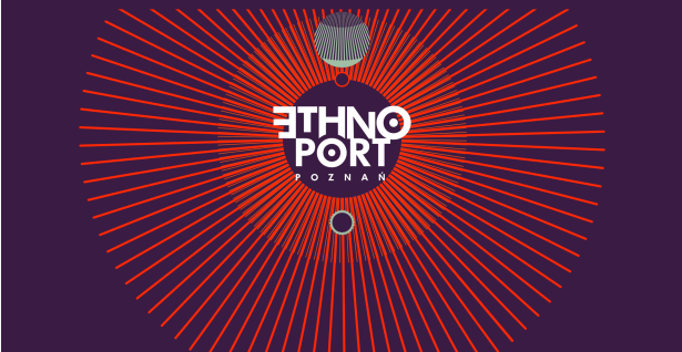 Autorem hipnotyzującej identyfikacji wizualnej Festiwalu jest Grzegorz Ciemnoczołowski. Na filoetowym tle biały napis Ethno Port Poznań od którego promieniście rozchodzą się czerwone linie.