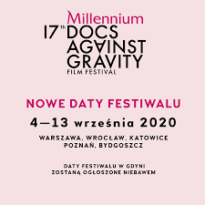 Na różowym tle napisy z nazwą festiwalu oraz datami i miastami w których sie odbywa.