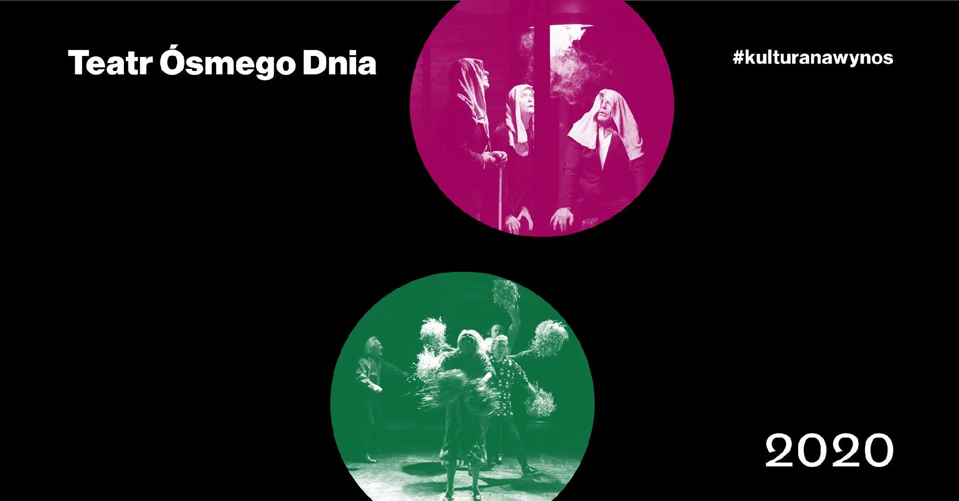 Na czarnym tle zdjęcie z teatru i jego nazwa.