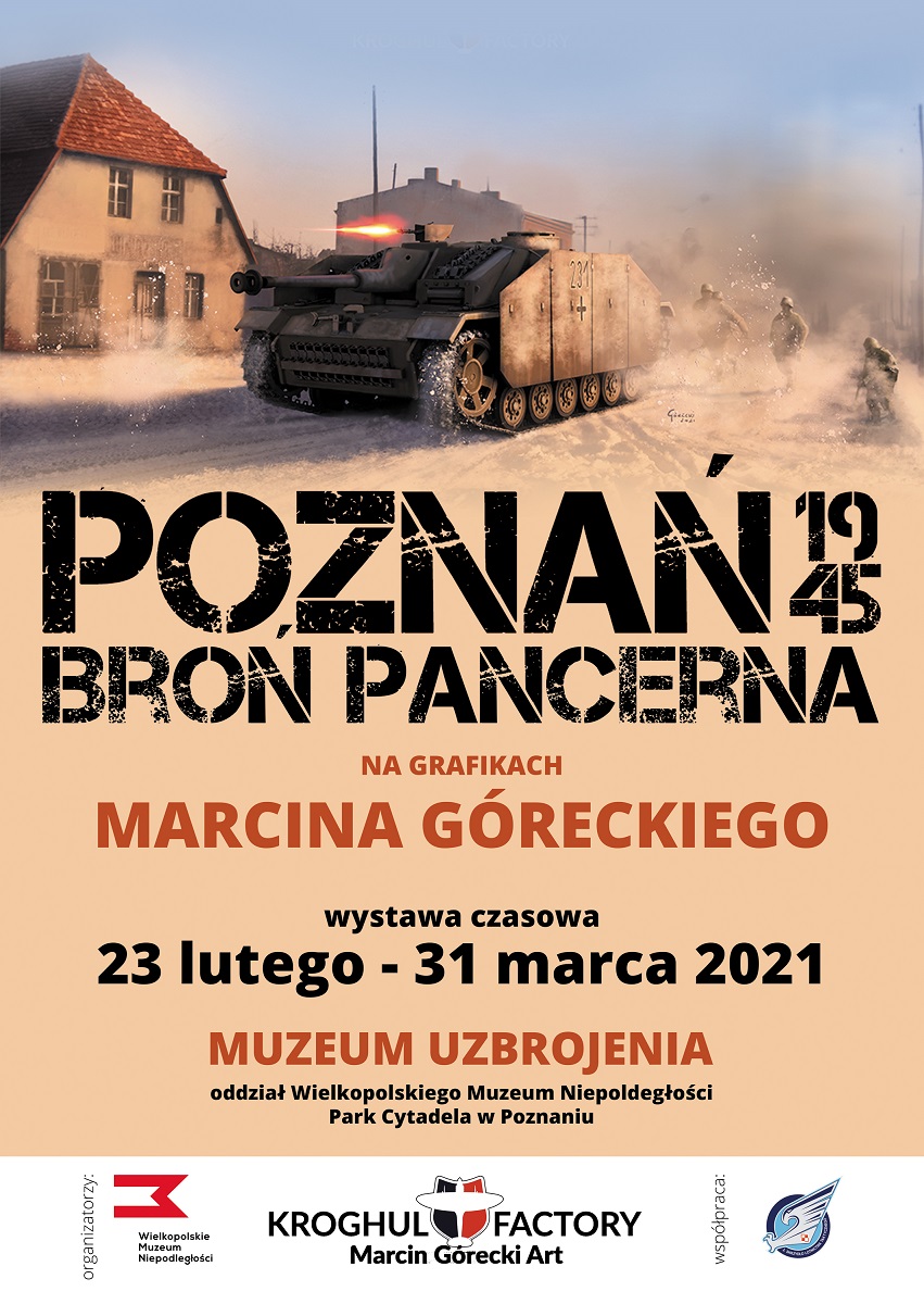 Widok czołgu na tle murowanego domu.