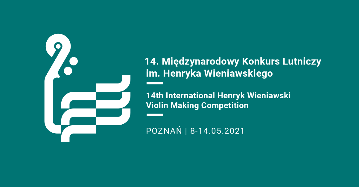 Na zielonym tlr logo 14. Międzynarodowy Konkursu Lutniczego im. Henryka Wieniawskiego.