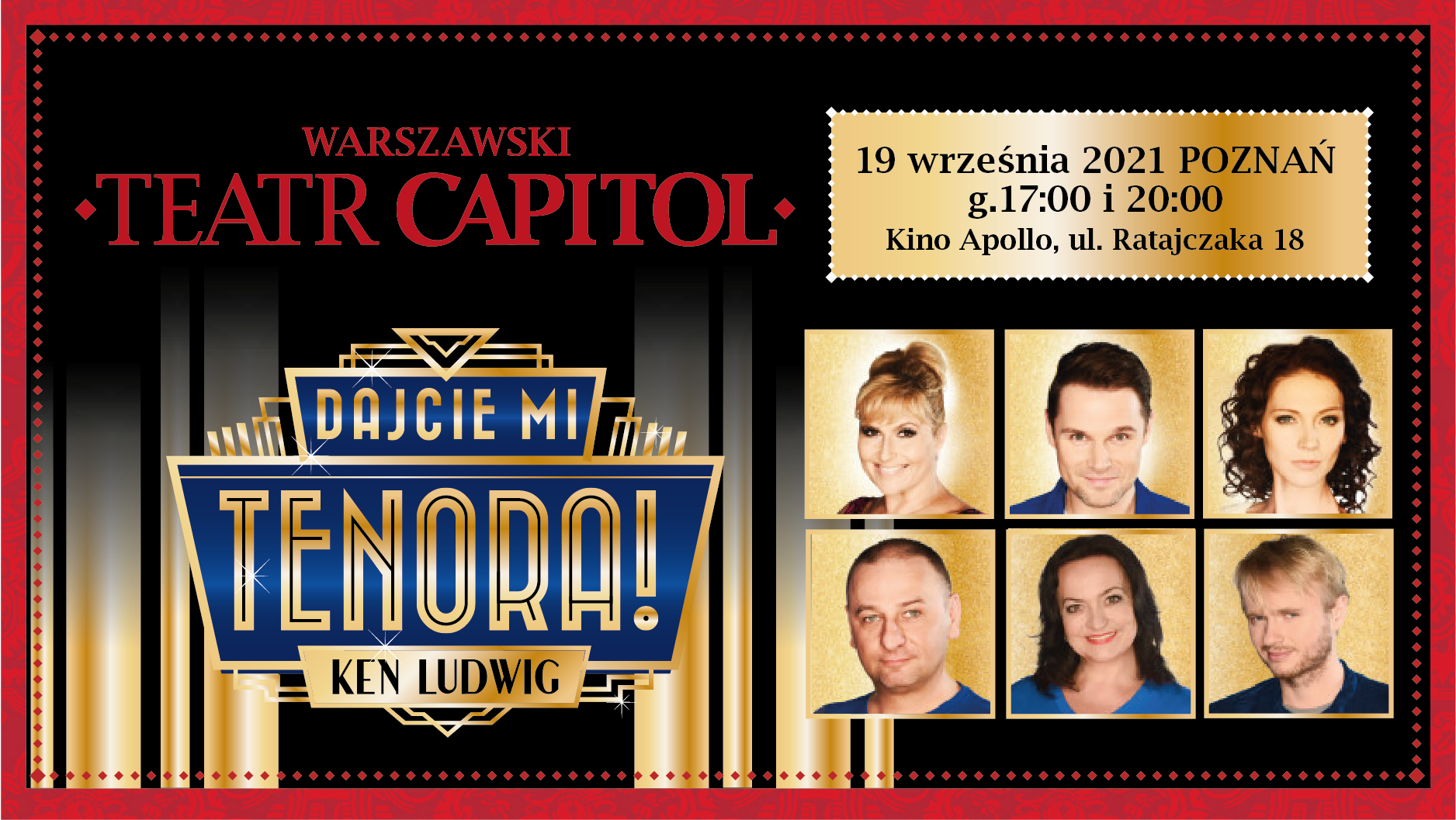 Baner z nazwą spektaklu.