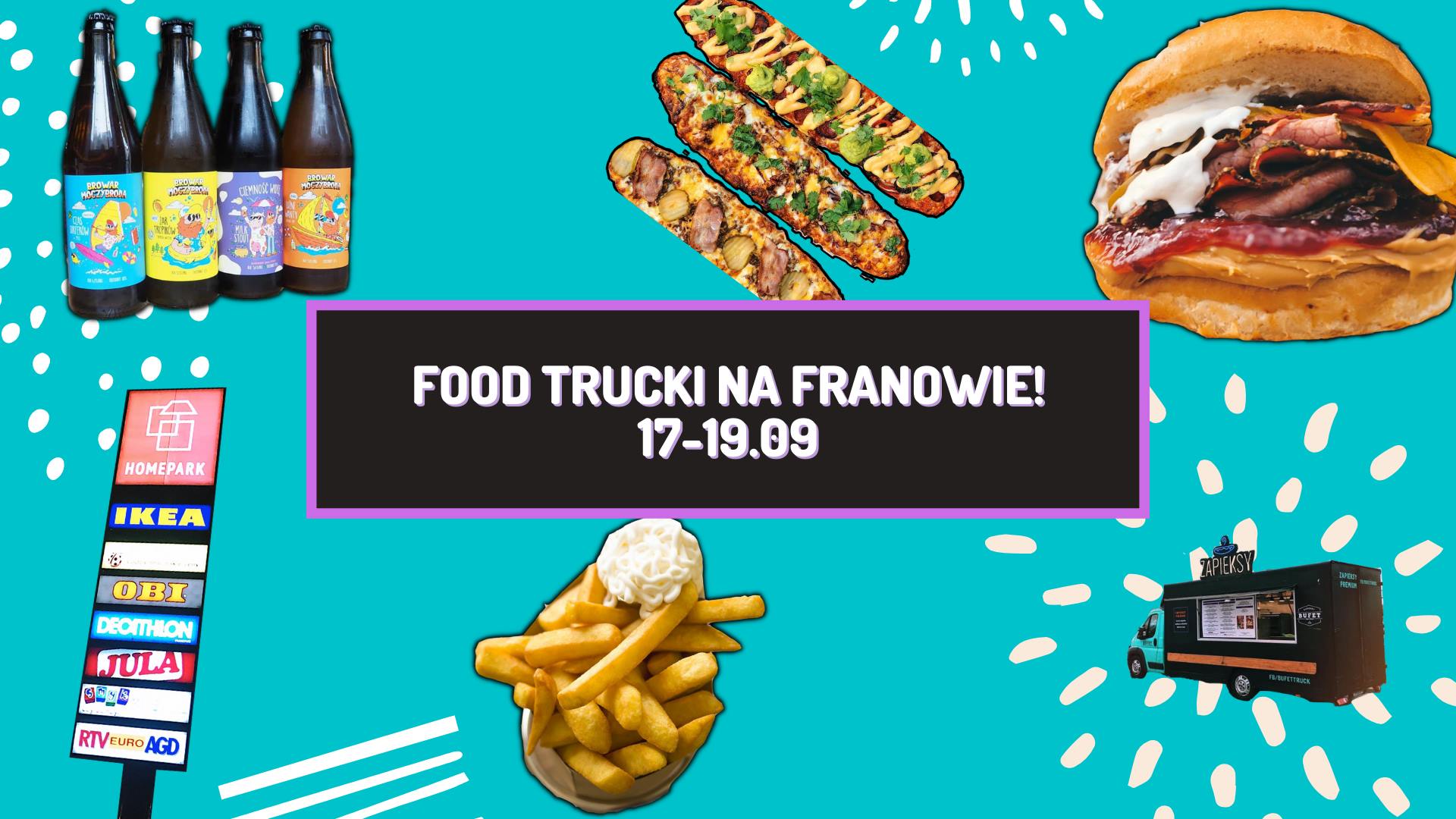 Niebieski baner z nazwą wydarzenia.