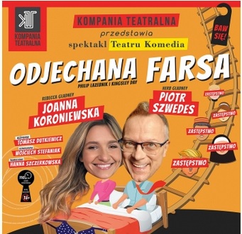 Plakat z informacjami o wydarzeniu i zdjęciami aktorów.