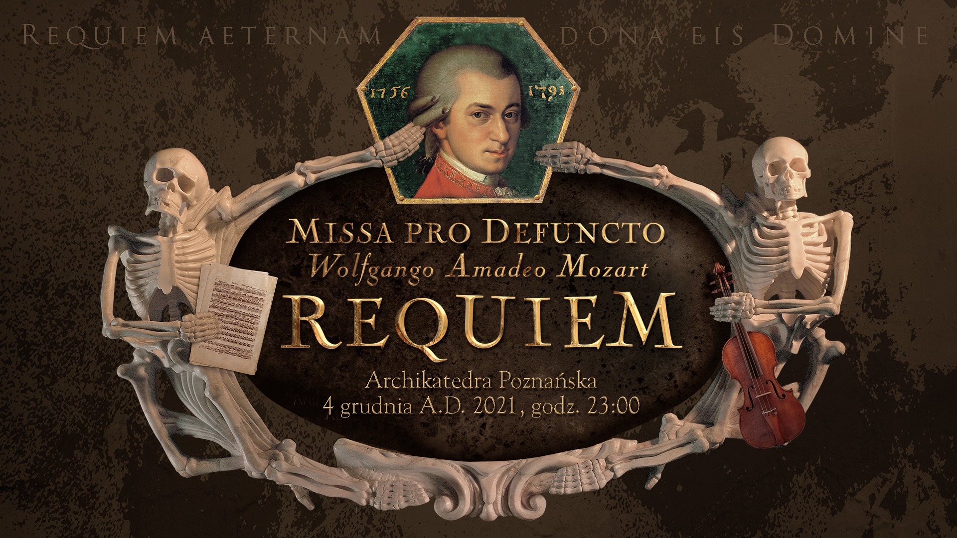 Baner z informacjami o miejscu i czasie wydarzenia.