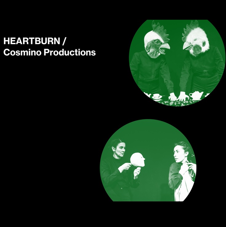 Zdjęcia aktorów występujących w spektaklu i nazwa wydarzenia.