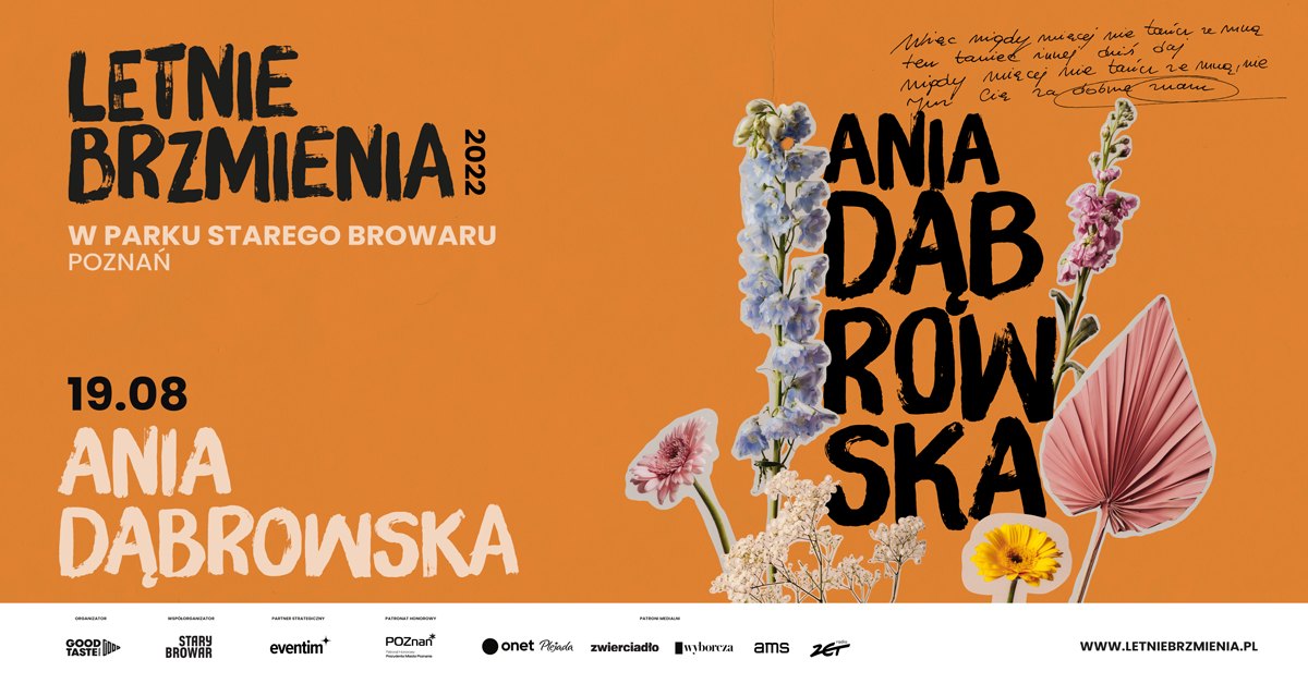 Zdjęcie artystki i nazwa wydarzenia.