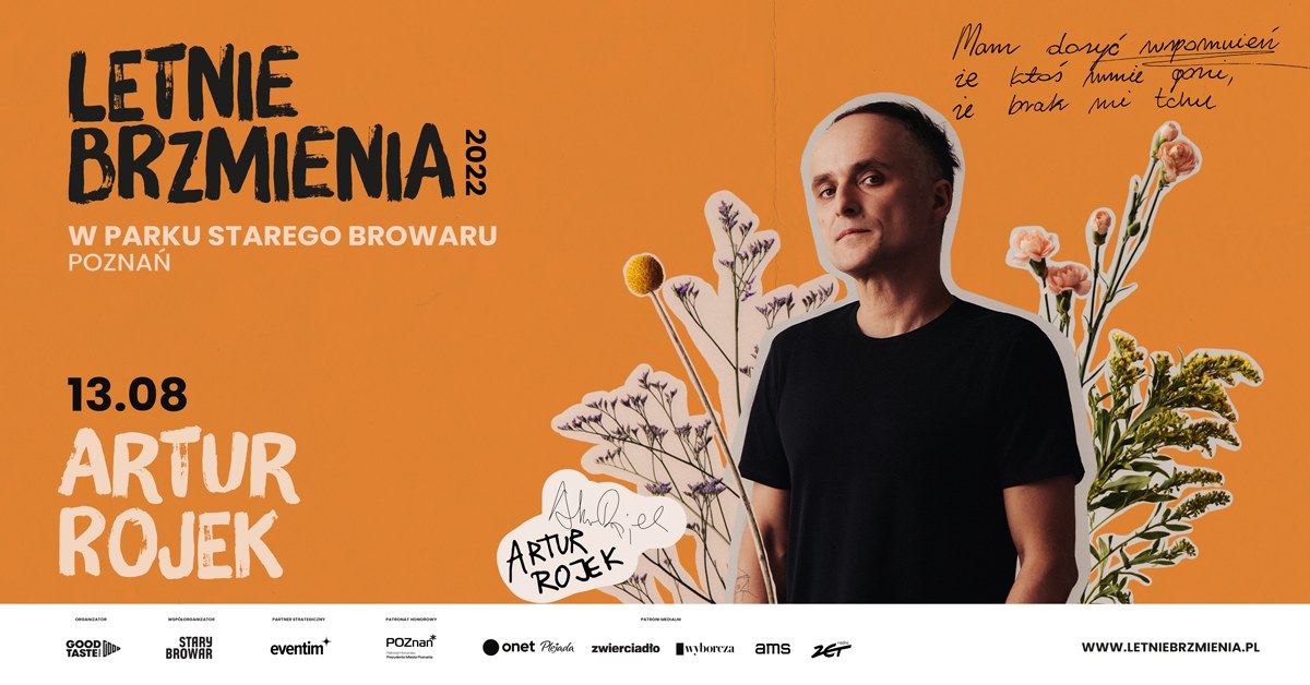 Zdjęcie artysty i nazwa wydarzenia.