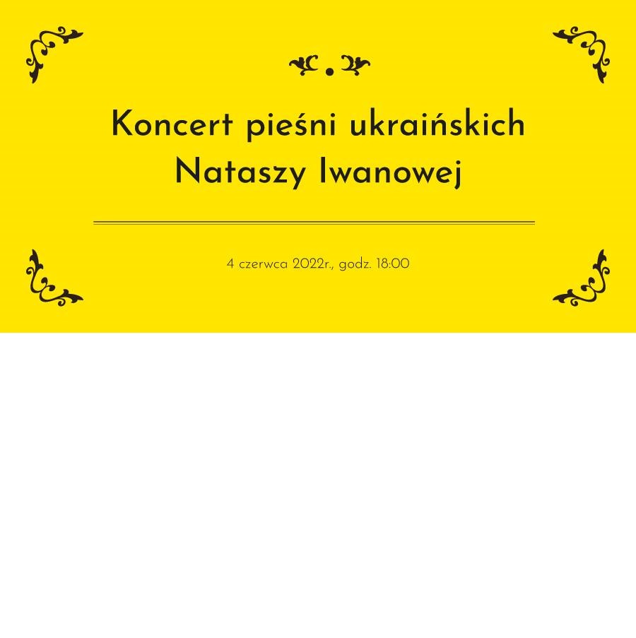 Na żółtym tle informacje o koncercie.