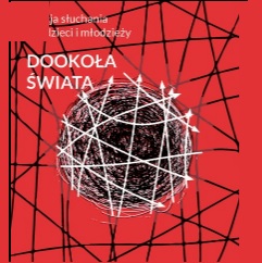 na czerwonym tle czarne linie.