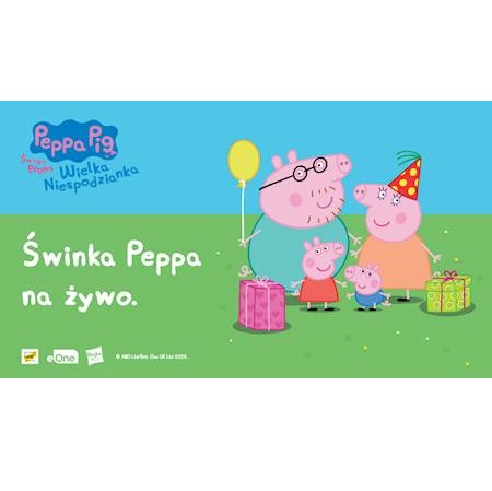 Świnka Peppa i nazwa wydarzenia.