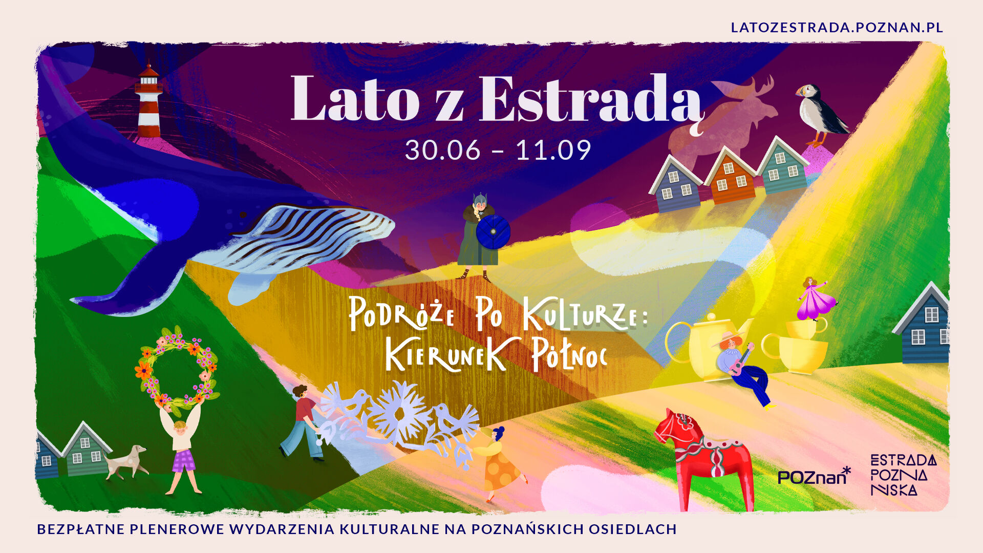 Różnokolorowy baner promujący cykl Lato z Estradą.