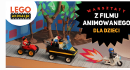 Baner promujący wydarzenie. Elementy z lego.