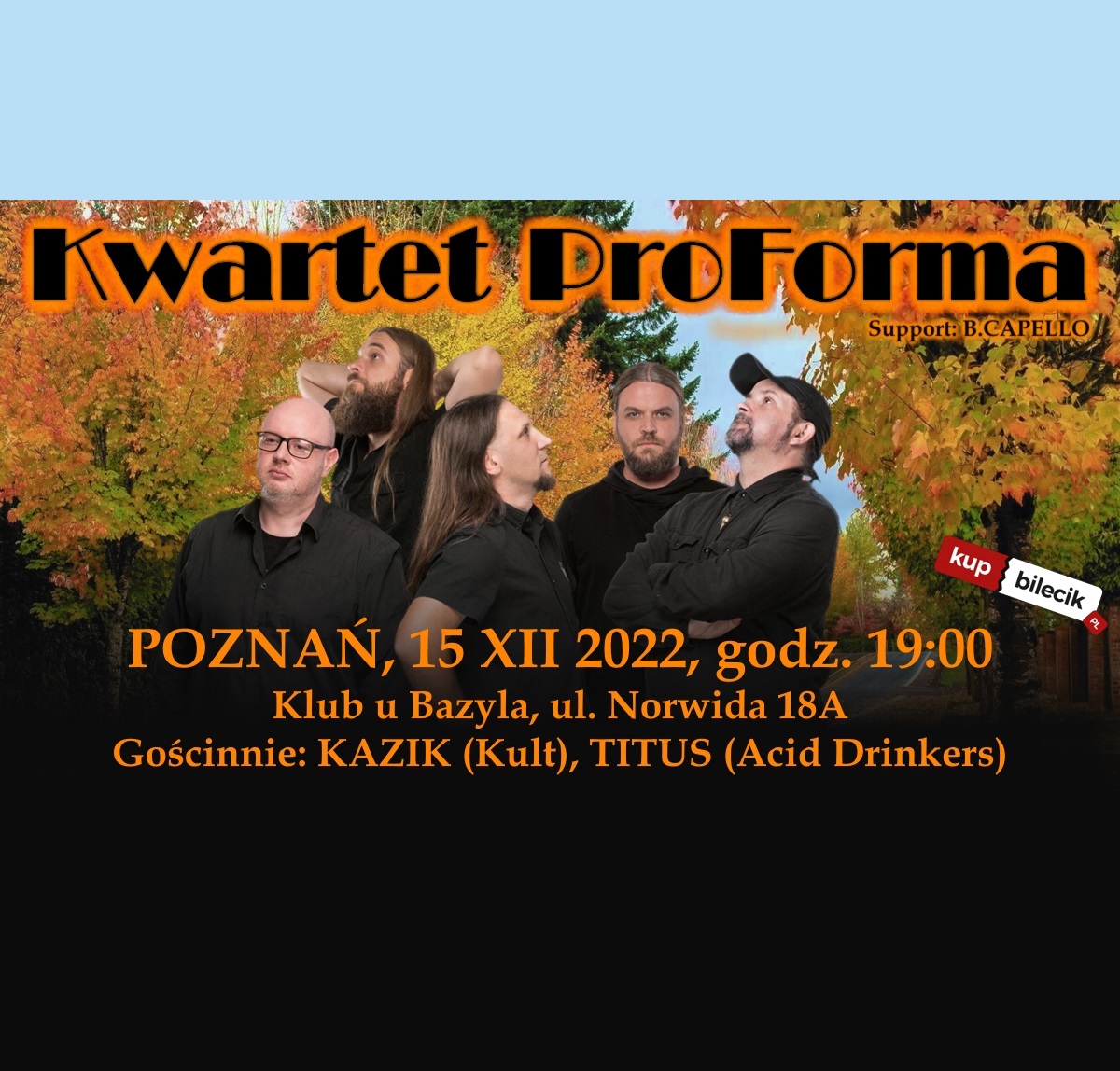 Zdjęcie artystów i nazwa wydarzenia.